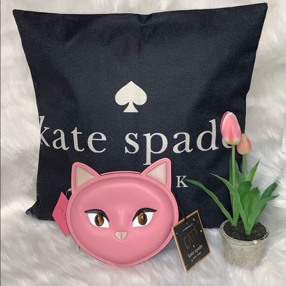 AUTHENTIC PINK CATS KATE SPADE MEOW CAT CROSSBODY BAG - Picture 1 of 9